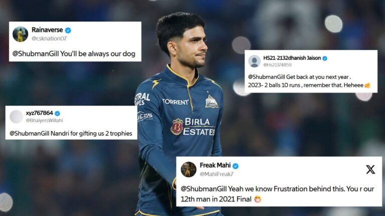IPL 2026: شبمن گل کو سی ایس کے شائقین کی شدید تنقید کا سامنا