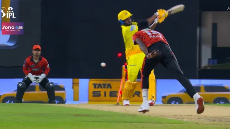 CSK vs SRH: ثاقب حسین کی تباہ کن گیند بازی، ارویل پٹیل کی وکٹ اکھڑ گئی